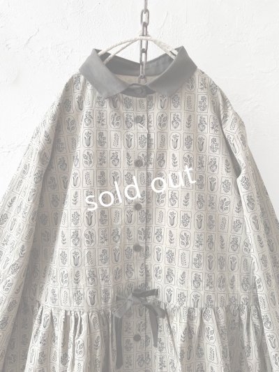 画像2: le ciel／ボタニカルプリントワンピース・グレージュ