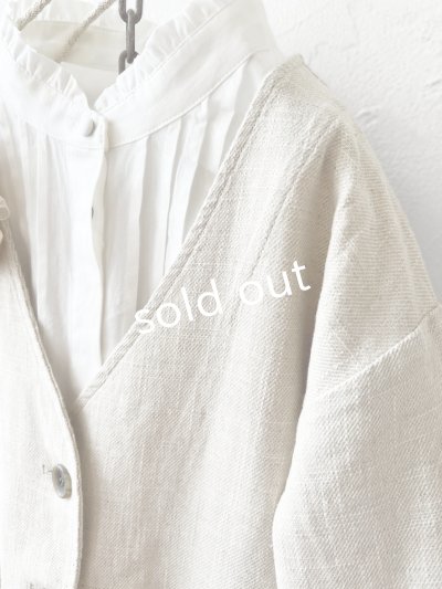 画像6: le ciel／ノーカラージャケット・生成り