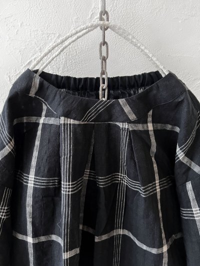 画像2: le ciel a tempsdoux／先染めチェックブラウス・黒