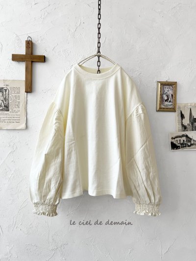 画像1: le ciel de demain／パフスリーブカットソー・オフ