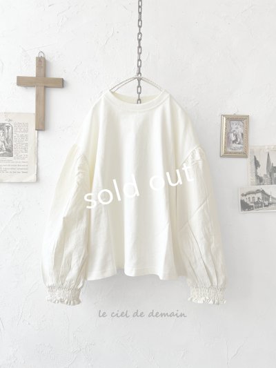 画像1: le ciel de demain／パフスリーブカットソー・オフ