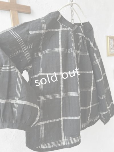 画像6: le ciel a tempsdoux／先染めチェックブラウス・黒