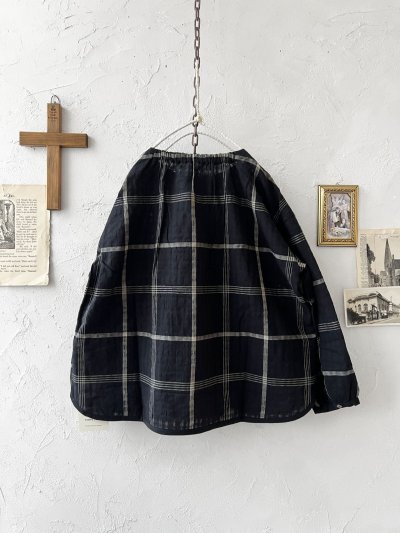 画像7: le ciel a tempsdoux／先染めチェックブラウス・黒