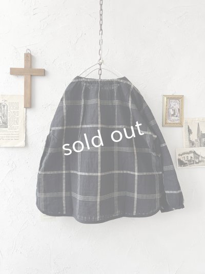 画像7: le ciel a tempsdoux／先染めチェックブラウス・黒