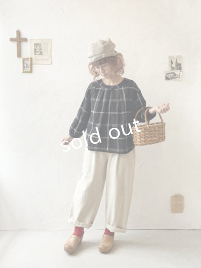 画像10: le ciel a tempsdoux／先染めチェックブラウス・黒