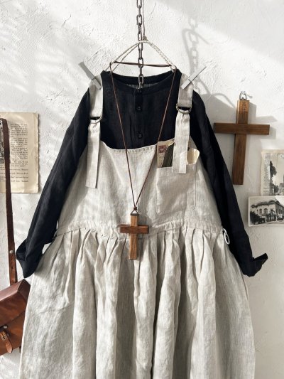 画像2: ubasoku/0020 2wayポケットジャンパースカート・ナチュラル