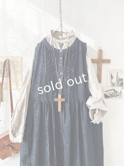 画像7: ubasoku/0030 2wayフリルジャンパースカート・インディゴ