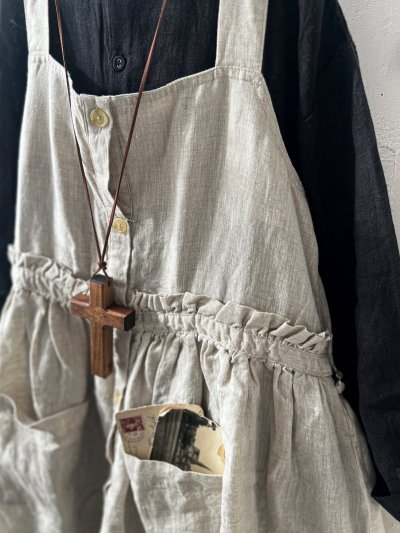 画像8: ubasoku/0020 2wayポケットジャンパースカート・ナチュラル