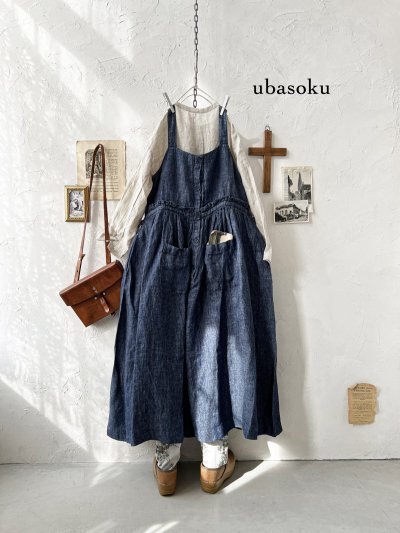 画像7: ubasoku/0021 2wayポケットジャンパースカート・インディゴ