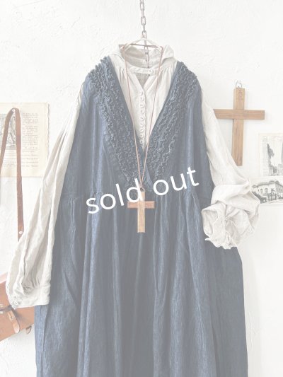 画像3: ubasoku/0030 2wayフリルジャンパースカート・インディゴ