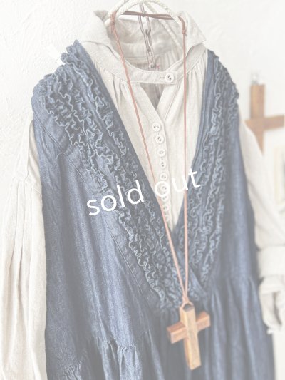 画像4: ubasoku/0030 2wayフリルジャンパースカート・インディゴ