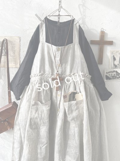 画像7: ubasoku/0020 2wayポケットジャンパースカート・ナチュラル