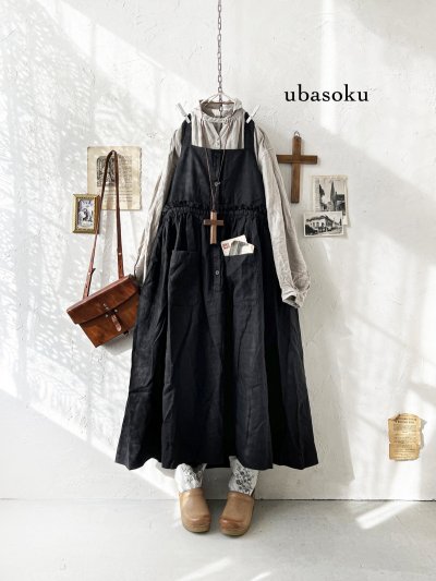 画像7: ubasoku/0020 2wayポケットジャンパースカート・黒