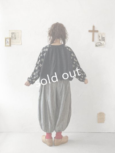 画像11: ubasoku/0055 ウエストリブボリュームパンツ・ブラックシャンブレー