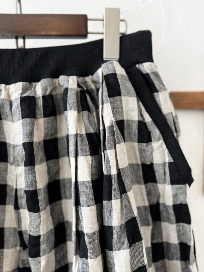 画像2: ubasoku/0054 ウエストリブボリュームパンツ・ブロックチェック