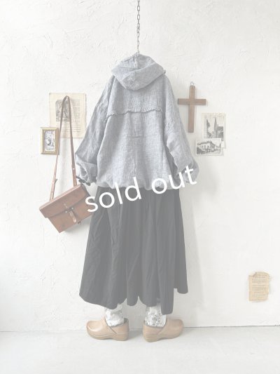 画像9: ubasoku/0016 フード付きバルーンブラウス・ネイビーシャンブレー