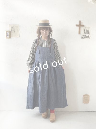 画像13: ubasoku/0021 2wayポケットジャンパースカート・インディゴ