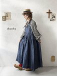 画像1: ubasoku/0021 2wayポケットジャンパースカート・インディゴ (1)