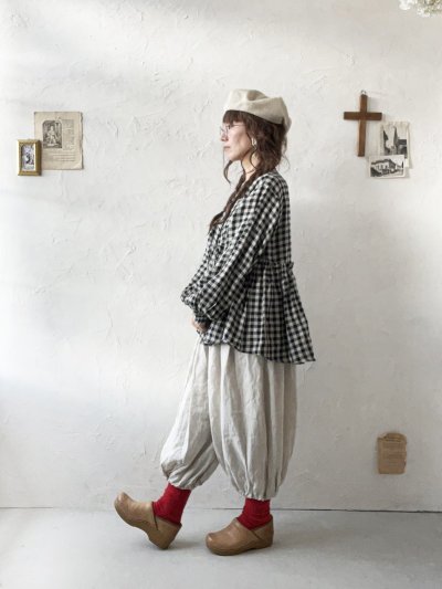 画像8: ubasoku/0053 ウエストリブボリュームパンツ・ナチュラル