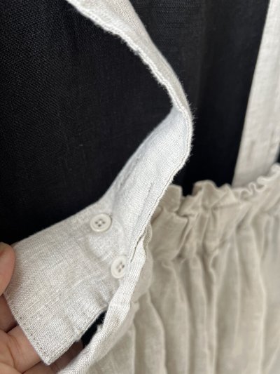 画像9: ubasoku/0023 裾レースのタックジャンパースカート・ナチュラル