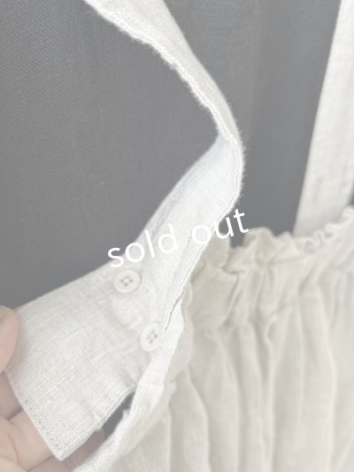 画像9: ubasoku/0023 裾レースのタックジャンパースカート・ナチュラル
