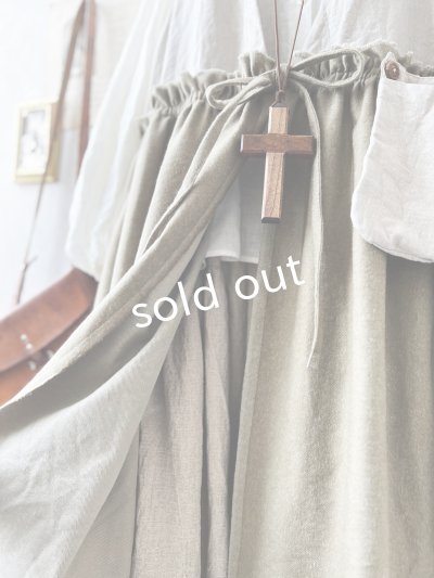 画像7: MARCHE' DE SOEUR／ベストワンピース・生成り×オリーブベージュ