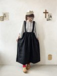 画像4: ubasoku/0023 裾レースのタックジャンパースカート・黒 (4)