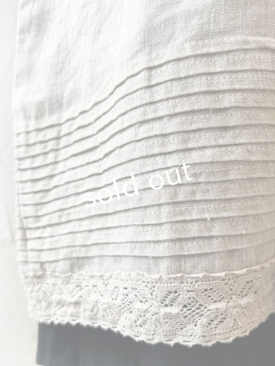 画像4: ubasoku/0023 裾レースのタックジャンパースカート・ナチュラル