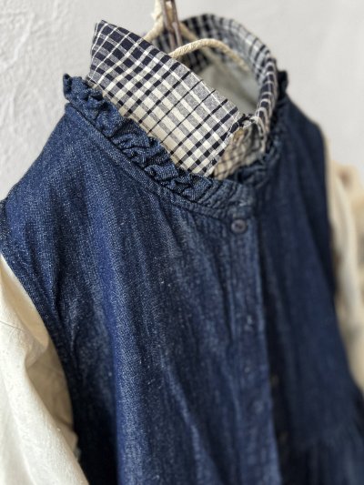 画像3: ubasoku/0116 ノースリーブワンピース・インディゴ