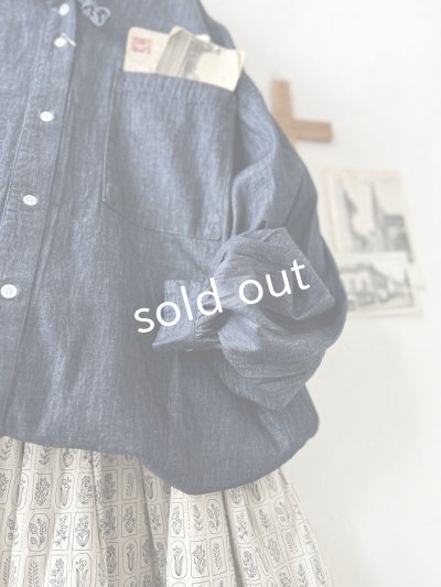 画像4: ubasoku/0017 フード付きデニムバルーンブラウス・インディゴ