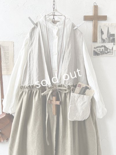 画像2: MARCHE' DE SOEUR／ベストワンピース・生成り×オリーブベージュ