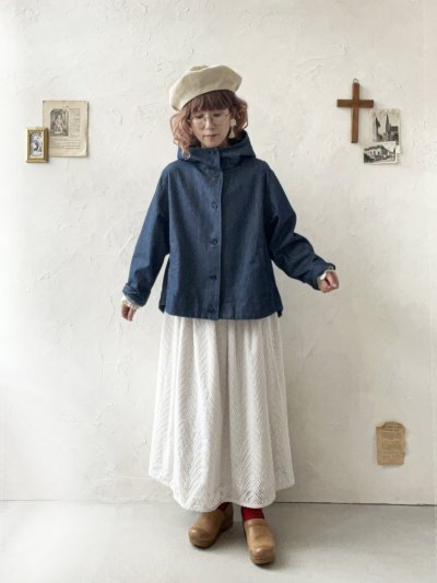 画像14: ubasoku/0152 フードデニムジャケット・インディゴ