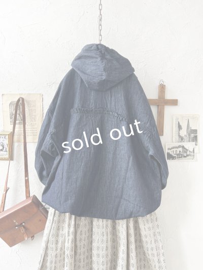 画像7: ubasoku/0017 フード付きデニムバルーンブラウス・インディゴ