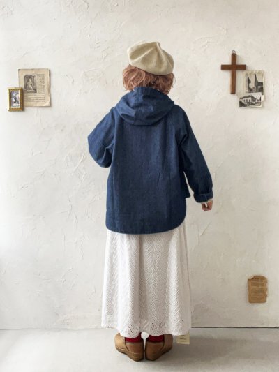 画像13: ubasoku/0152 フードデニムジャケット・インディゴ