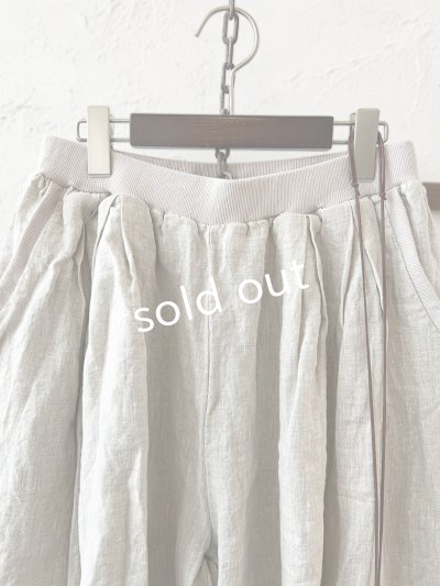 画像2: ubasoku/0053 ウエストリブボリュームパンツ・ナチュラル