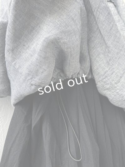 画像12: ubasoku/0016 フード付きバルーンブラウス・ネイビーシャンブレー