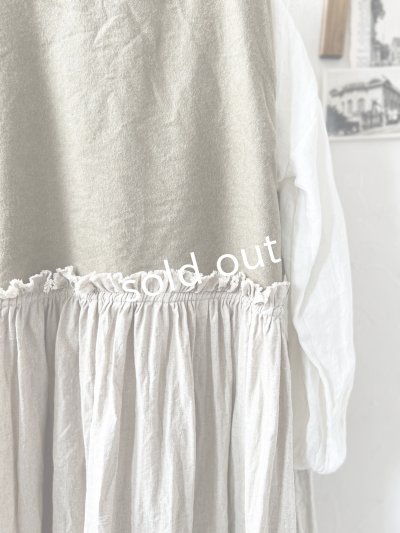 画像9: MARCHE' DE SOEUR／ベストワンピース・オリーブベージュ×生成り