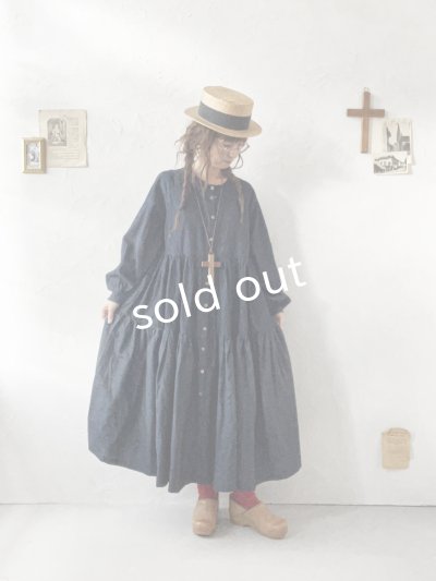 画像10: ubasoku/0039 デニムティアードワンピース・インディゴ