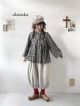 画像2: ubasoku/0107 パフ袖ギャザーブラウス・ブロックチェック (2)