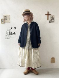 08mab/デニムスタンドカラージャケット・インディゴ