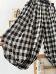 画像7: ubasoku/0054 ウエストリブボリュームパンツ・ブロックチェック (7)