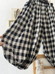 画像5: ubasoku/0054 ウエストリブボリュームパンツ・ブロックチェック (5)