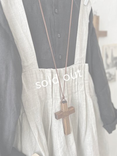 画像3: ubasoku/0023 裾レースのタックジャンパースカート・ナチュラル