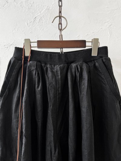 画像2: ubasoku/0053 ウエストリブボリュームパンツ・黒