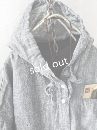 画像5: ubasoku/0016 フード付きバルーンブラウス・ネイビーシャンブレー