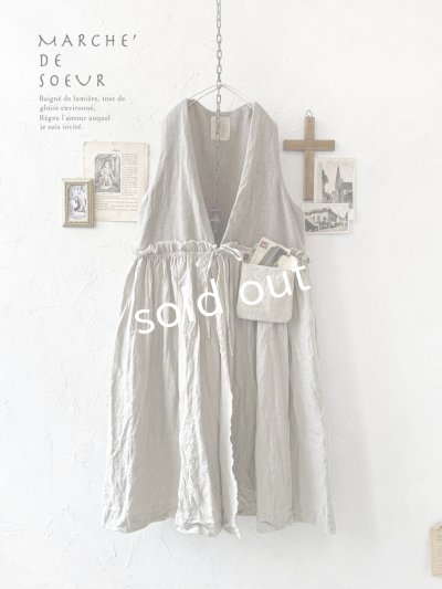 画像1: MARCHE' DE SOEUR／ウールツイードのベストワンピース・ベージュ×生成り