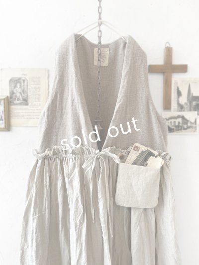 画像2: MARCHE' DE SOEUR／ウールツイードのベストワンピース・ベージュ×生成り