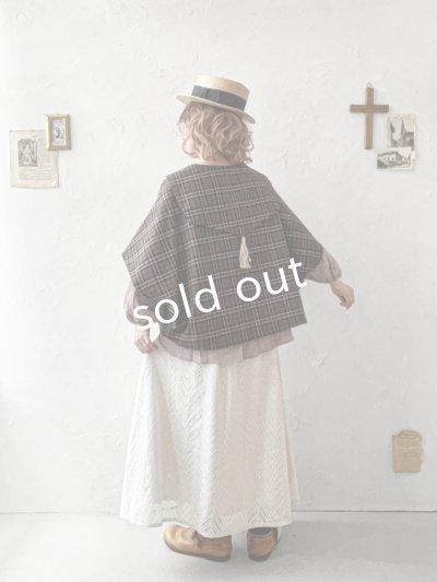 画像17: MARCHE' DE SOEUR／セーラー襟のタッセルちびジャケット・レッドブラウンチェック