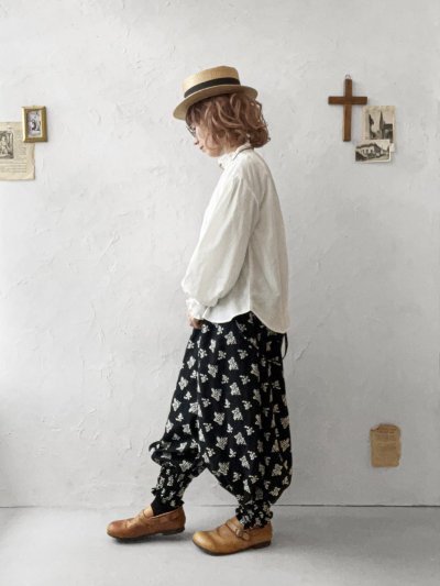 画像8: nous rendent heureux／シャーリング襟ブラウス・ライトグレー