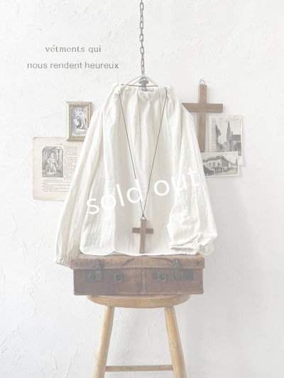 画像2: nous rendent heureux／タックネックブラウス・エクリュ